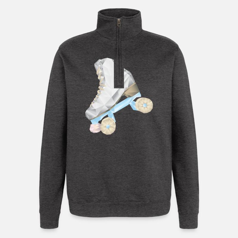 patin a roulette roller - Sweat à zip 1/4 - charbon