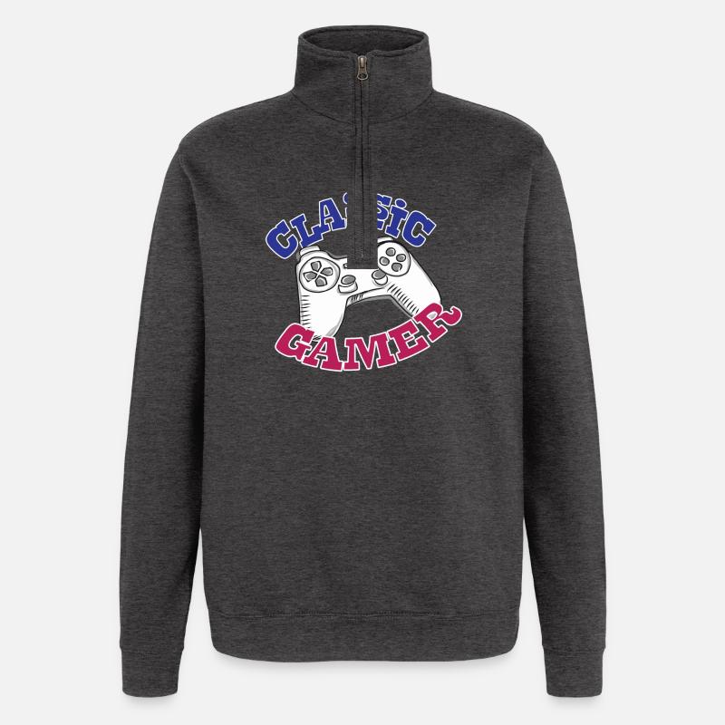 Cadeau de console de jeu - Sweat à zip 1/4 - charbon