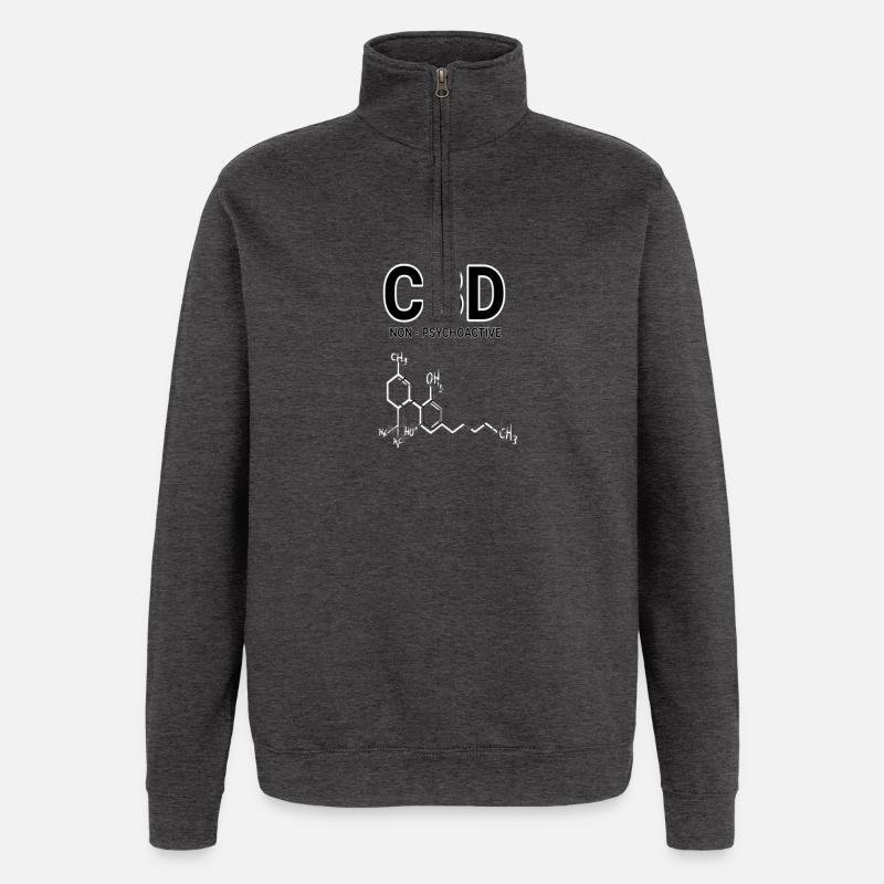 CBD - Sweat à zip 1/4 - charbon