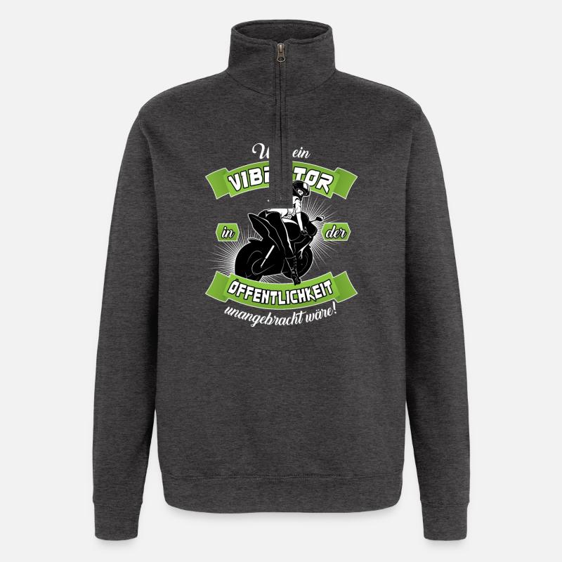 Bikergirl mit Vibrator - Quarter-Zip-Sweatshirt - Anthrazit