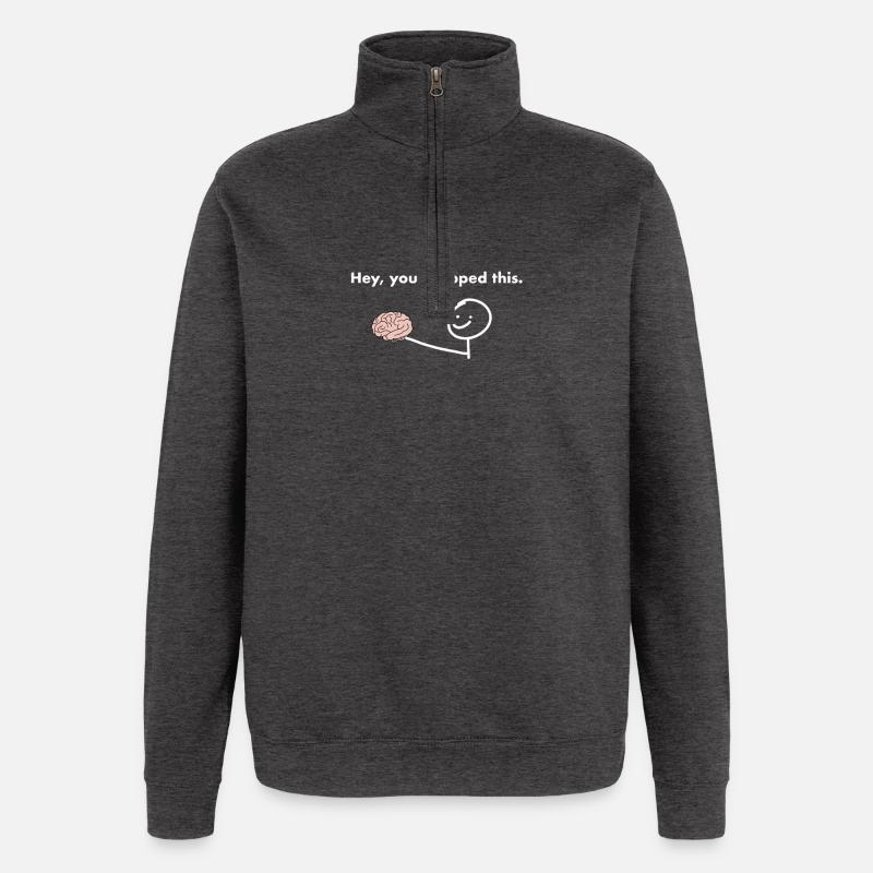 Hé, tu as laissé tomber ça - Sweat à zip 1/4 - charbon