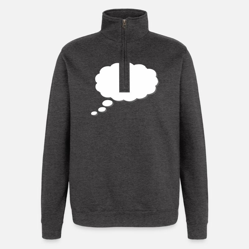 Nuage de pensée, Thinkbubble. Pour personnaliser - Sweat à zip 1/4 - charbon