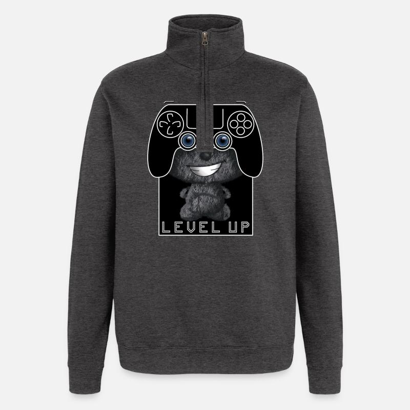 Manette Level Up Mignon - Sweat à zip 1/4 - charbon