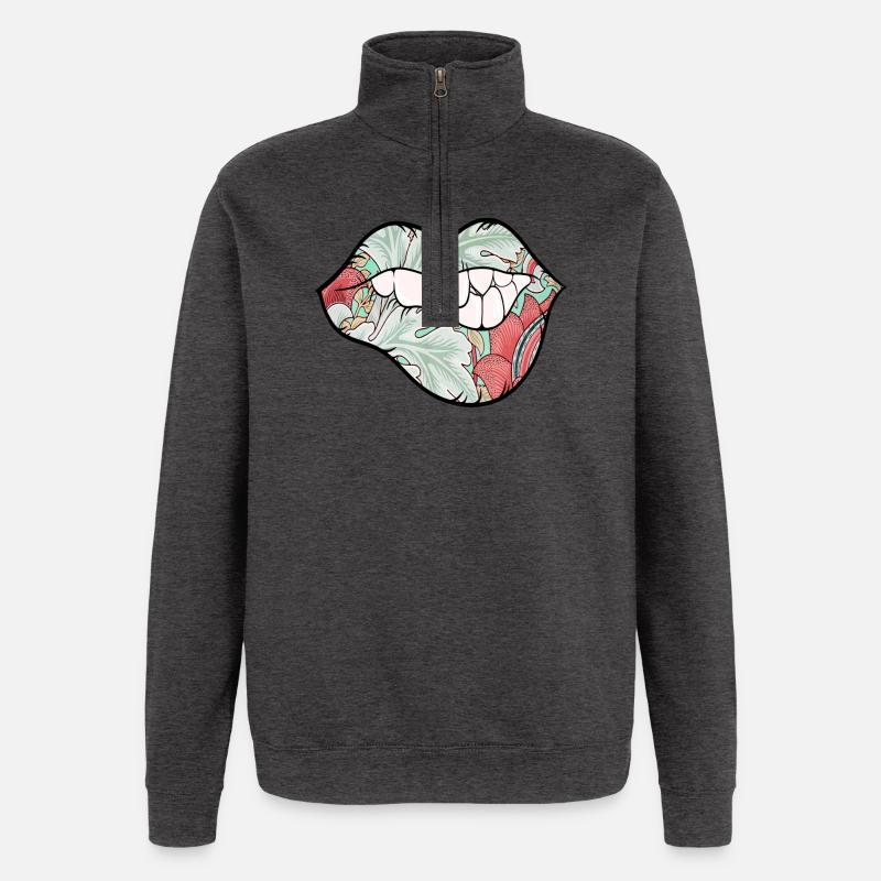 Nature Sexy Lips - Quarter-Zip-Sweatshirt - Anthrazit
