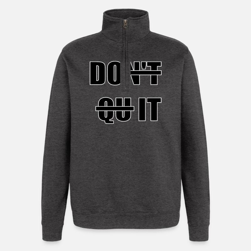 TU ES - Quarter-Zip-Sweatshirt - Anthrazit