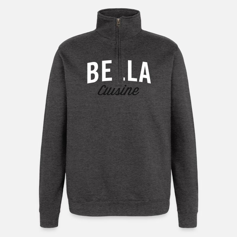 Bella Cuisine Typography - Sweat à zip 1/4 - charbon