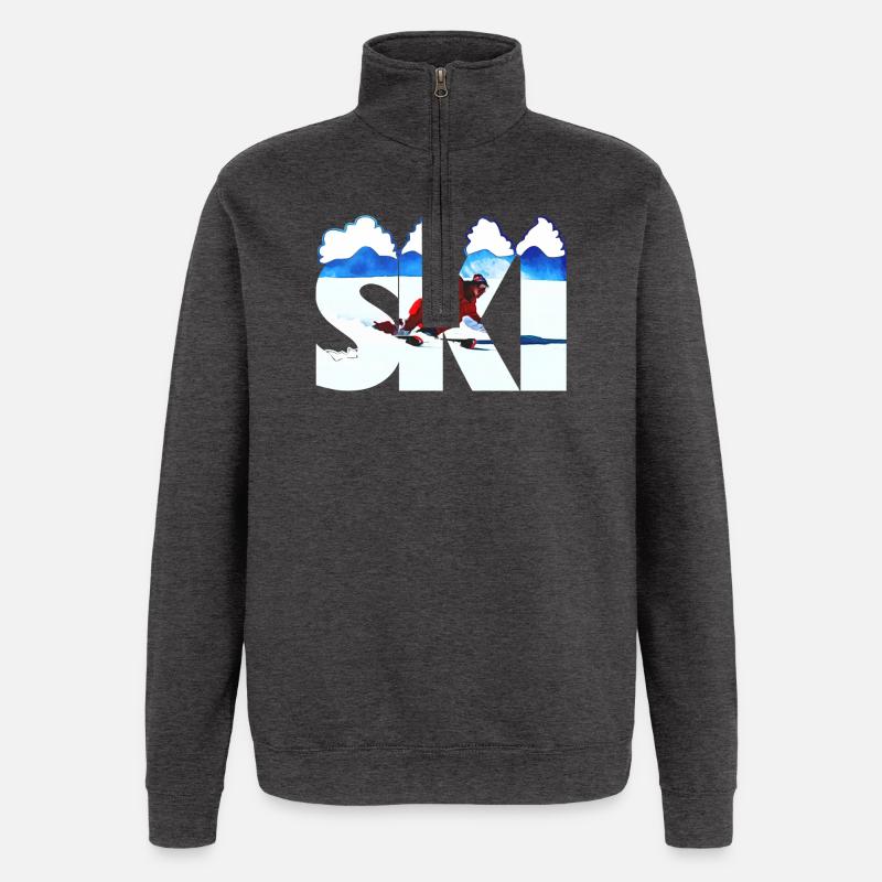 SKI - Sweat à zip 1/4 - charbon