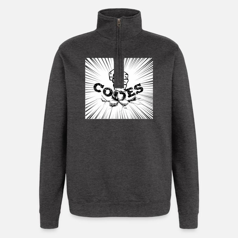 CRACK CODES - Quarter-Zip Sweatshirt - charcoal grey