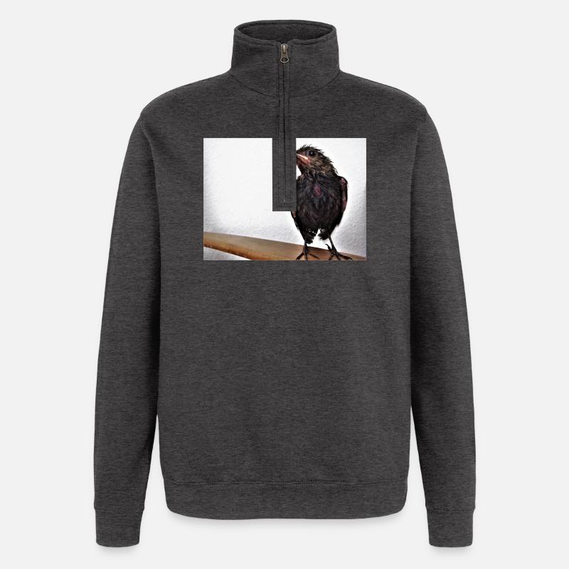 Fraîchement baignée - Sweat à zip 1/4 - charbon