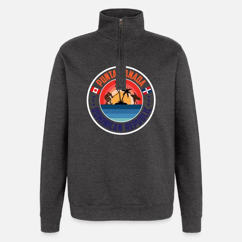Design Update 1 Orange Blue - Quarter-Zip-Sweatshirt - Anthrazit