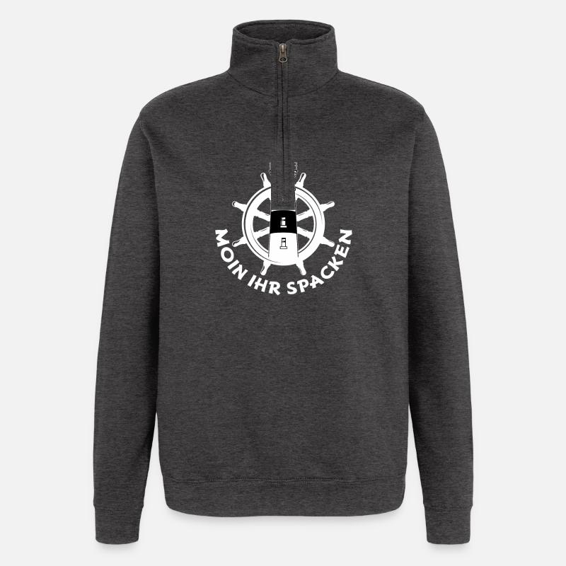 Moin ihr Spacken - Quarter-Zip-Sweatshirt - Anthrazit