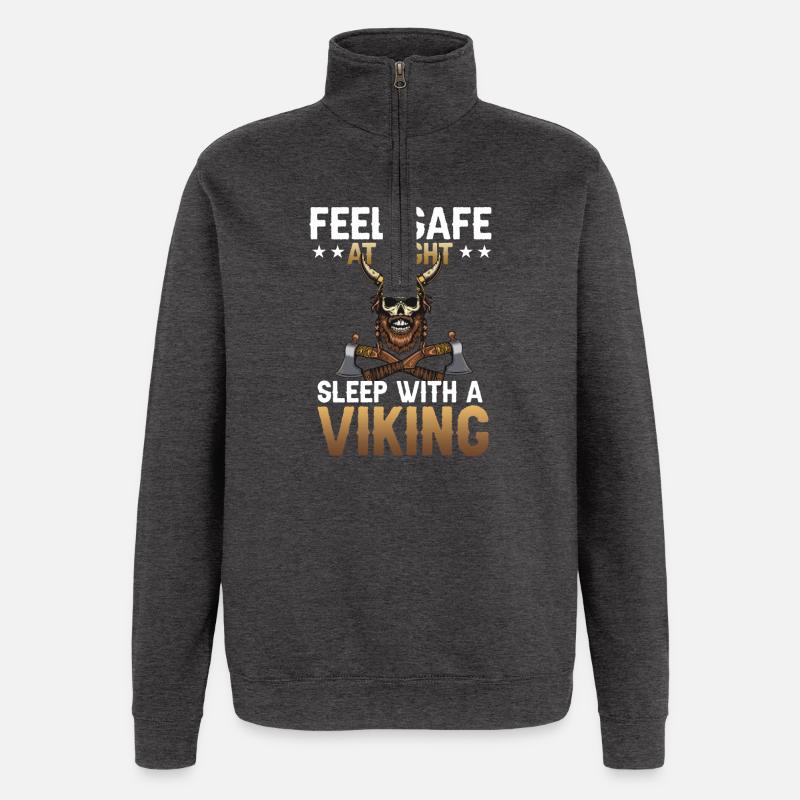 Schlaf mit einem Wikinger - Quarter-Zip-Sweatshirt - Anthrazit