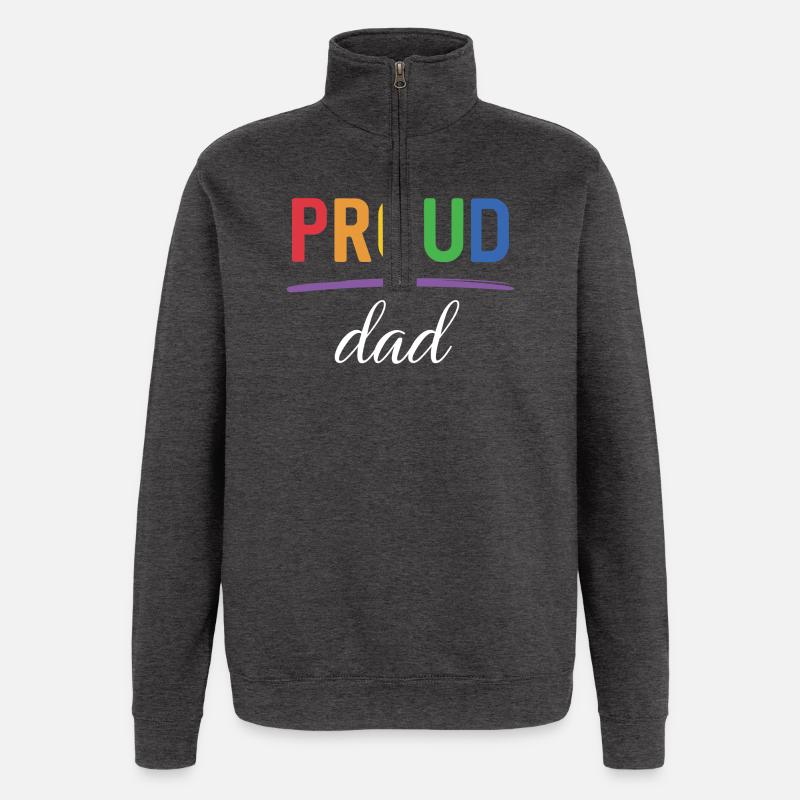 LGBT Proud Dad - Pride-Monat - Quarter-Zip-Sweatshirt - Anthrazit