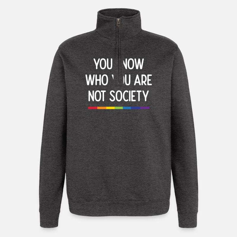 Lebe mit Stolz - Quarter-Zip-Sweatshirt - Anthrazit