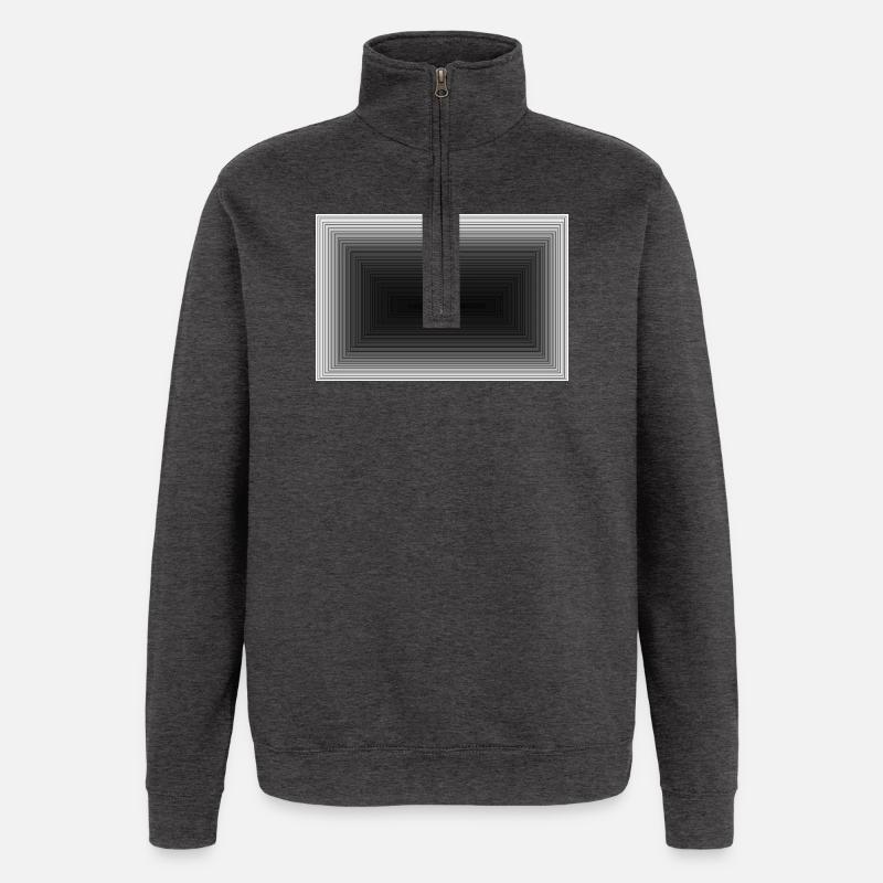 Schwarzer Grauton Tunnel Muster - Quarter-Zip-Sweatshirt - Anthrazit
