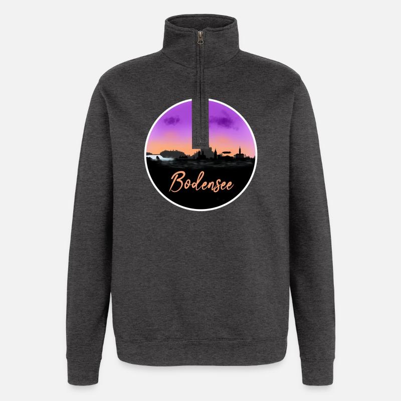 Lac de Constance Fineline Skyline - Sweat à zip 1/4 - charbon