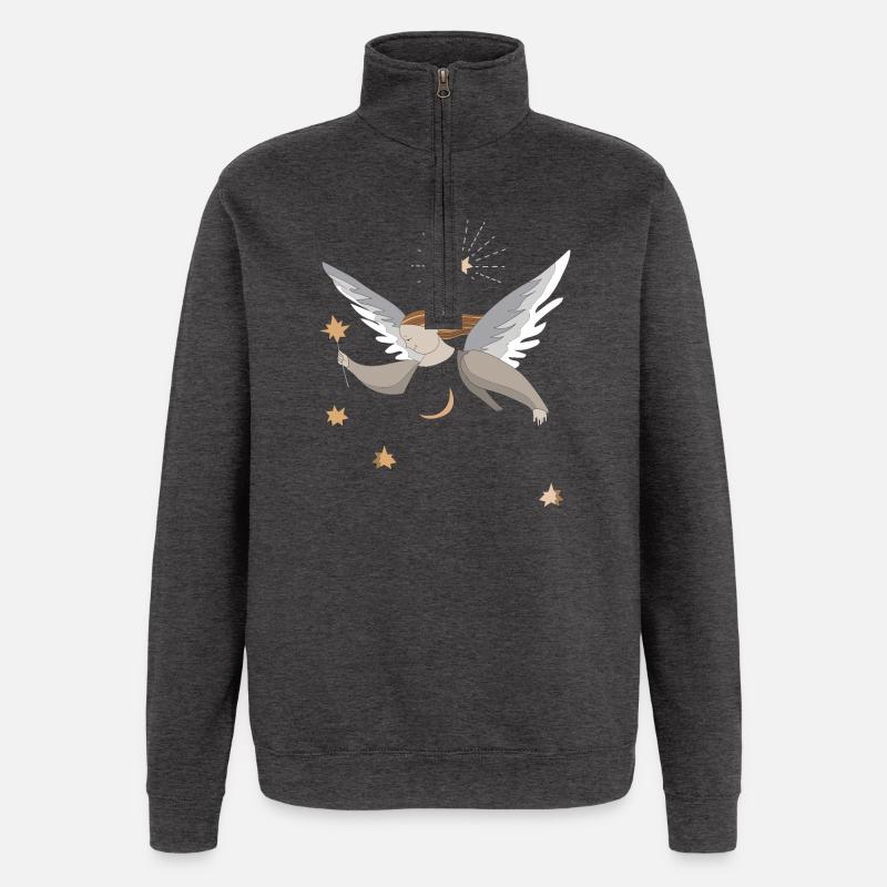 Ange de Noël, Joyeux Noël - Sweat à zip 1/4 - charbon