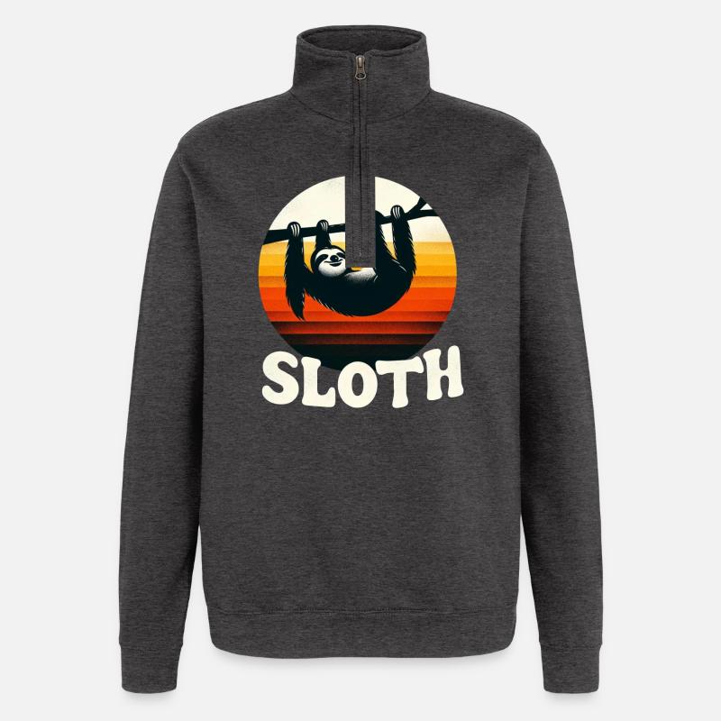 Paresseuse du coucher de soleil - Sweat à zip 1/4 - charbon