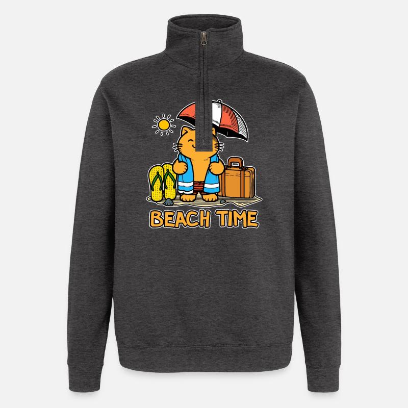 Strandzeit 1 - Quarter-Zip-Sweatshirt - Anthrazit