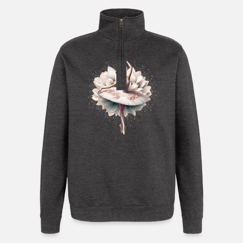 Danseuse de ballet avec tutu - Sweat à zip 1/4 - charbon