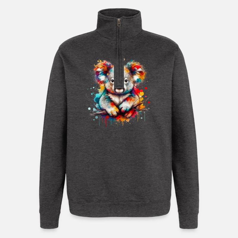 Koala - Quarter-Zip-Sweatshirt - Anthrazit