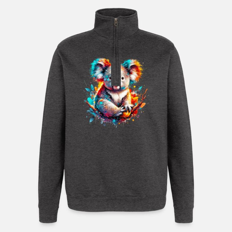 Koala - Quarter-Zip Sweatshirt - charcoal grey