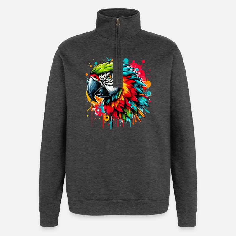 Papagei - Quarter-Zip-Sweatshirt - Anthrazit