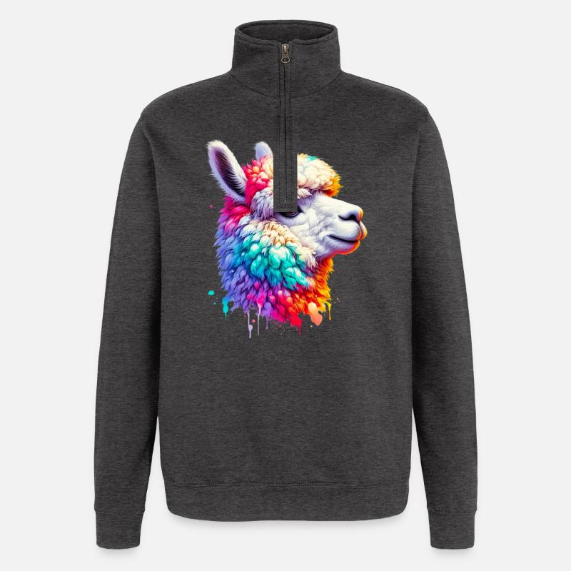 Alpaca - Quarter-Zip Sweatshirt - charcoal grey