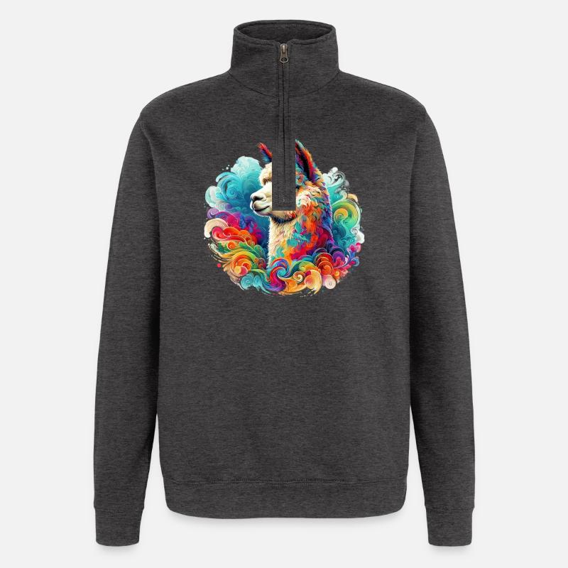 Alpaca - Quarter-Zip Sweatshirt - charcoal grey
