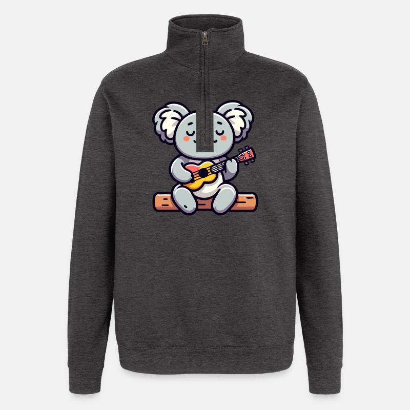 Koala Chords: Der Eukalyptus-Melodiker - Quarter-Zip-Sweatshirt - Anthrazit
