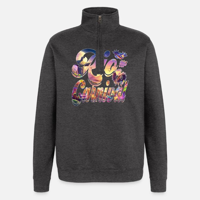 CARNAVAL DE RIO - Sweat à zip 1/4 - charbon