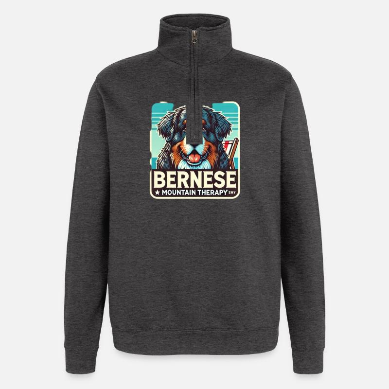 Bouvier bernois - Sweat à zip 1/4 - charbon