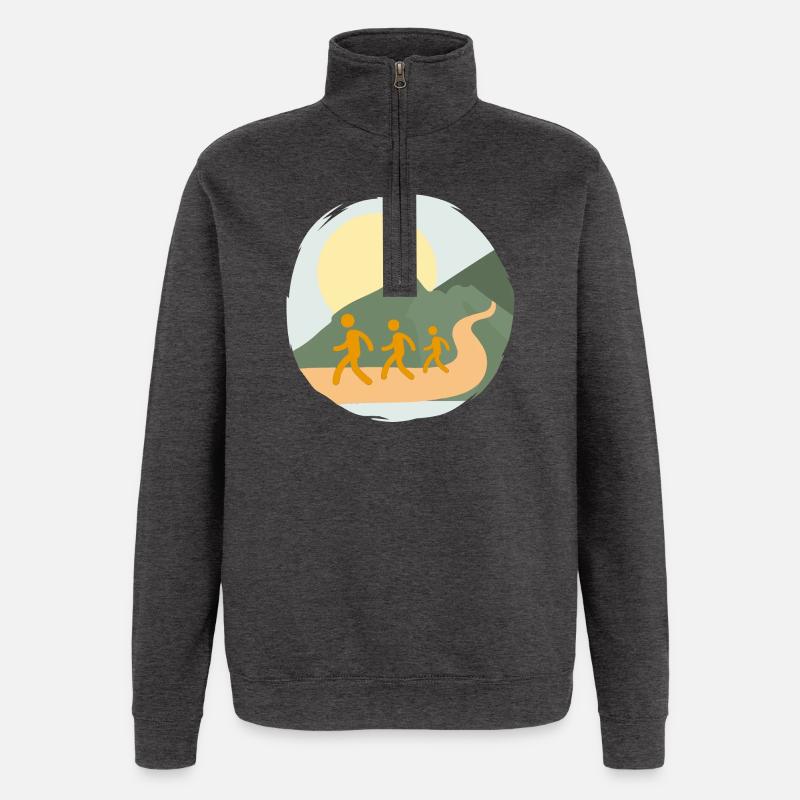 Keep on Walking - Quarter-Zip Sweatshirt - charcoal grey