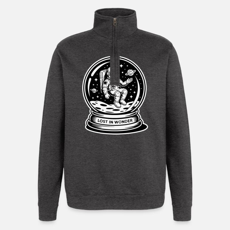 Verloren im Wunder: Sternenastronaut - Quarter-Zip-Sweatshirt - Anthrazit