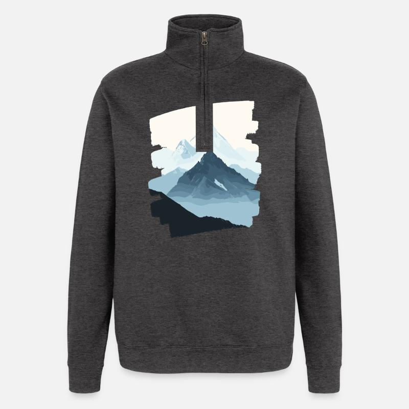 Berge Klettern Kletterer Wandern - Quarter-Zip-Sweatshirt - Anthrazit
