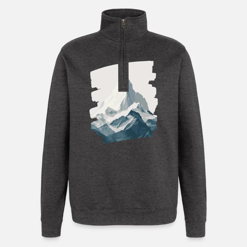 Berge Klettern Kletterer Wandern - Quarter-Zip-Sweatshirt - Anthrazit