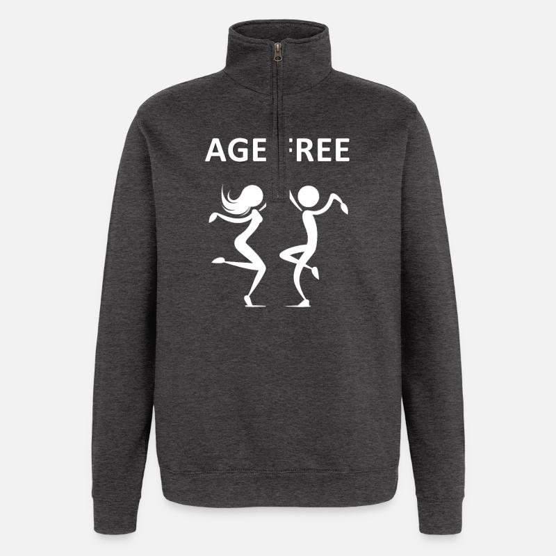 Timeless Joy Stylish Illustration Design - Quarter-Zip Sweatshirt - charcoal grey