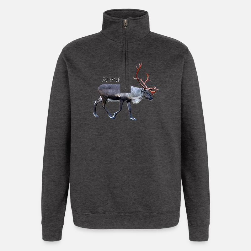 ALVSBYN - Sweat à zip 1/4 - charbon