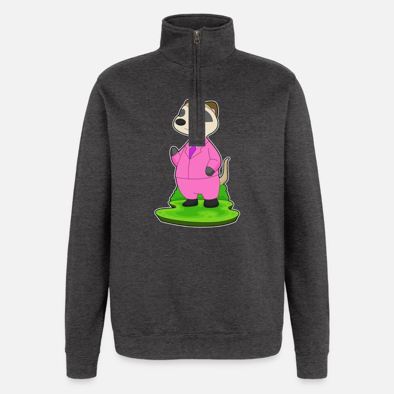 Erdmännchen Bräutigam Anzug Hochzeit - Quarter-Zip-Sweatshirt - Anthrazit