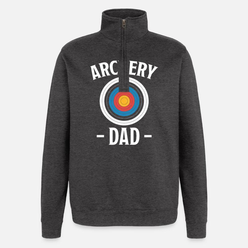Archery saying dad archery gift - Quarter-Zip Sweatshirt - charcoal grey