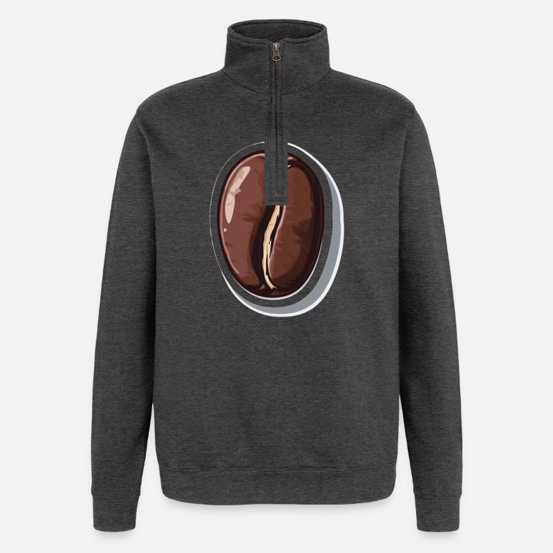 Kaffee - Quarter-Zip-Sweatshirt - Anthrazit