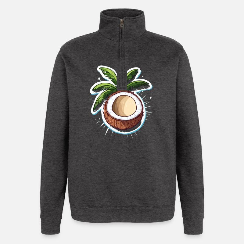 Kokosnuss Coconut - Quarter-Zip-Sweatshirt - Anthrazit