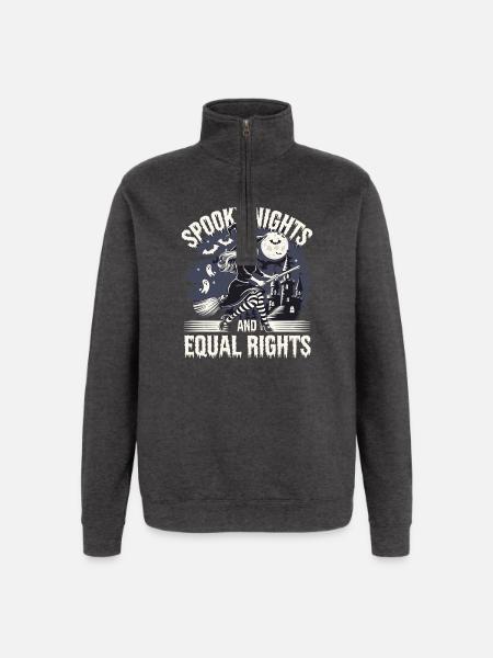 Nuits effrayantes et même sorcière - Sweat à zip 1/4 - charbon