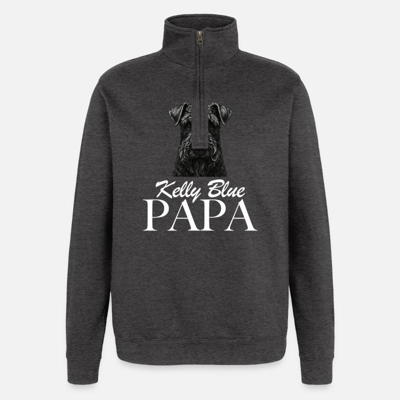 Kerry Blue Papa - Sweat à zip 1/4 - charbon