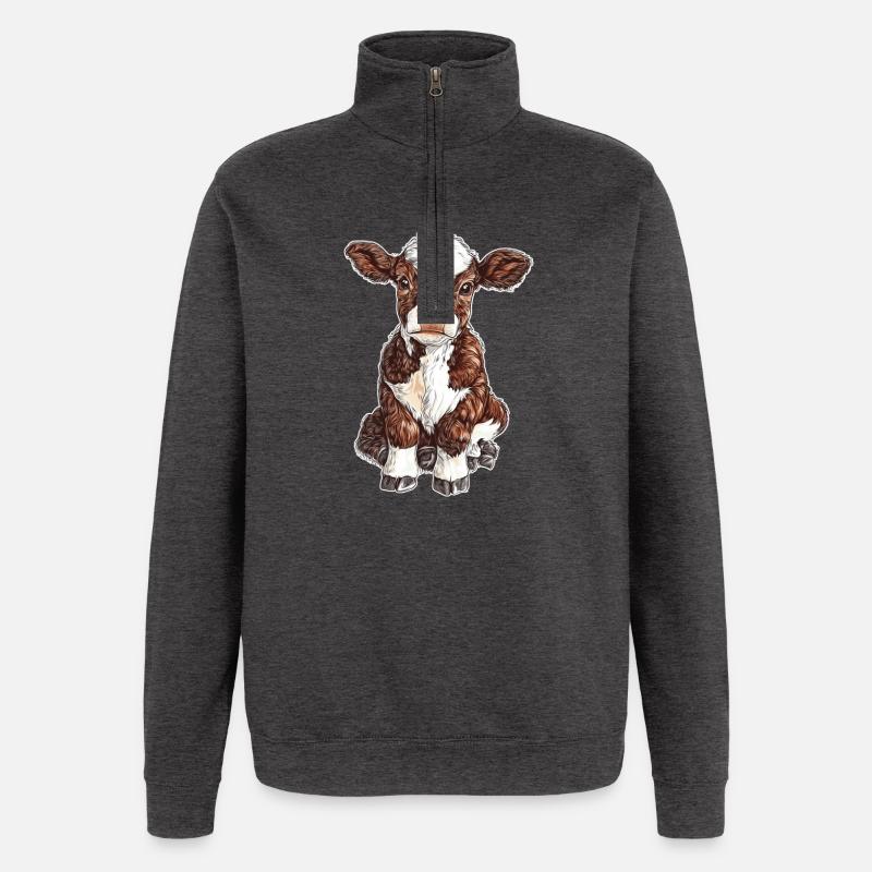 Kuh - Quarter-Zip-Sweatshirt - Anthrazit