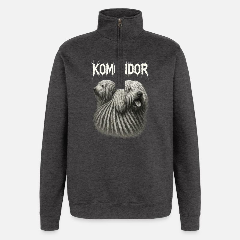 Komondor - Sweat à zip 1/4 - charbon