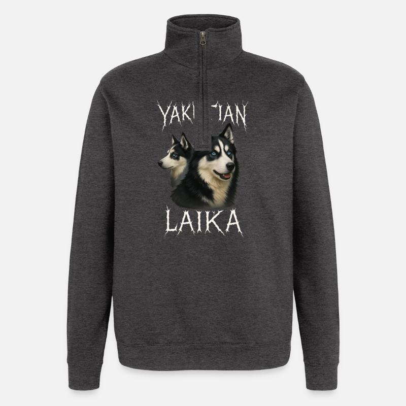 Laïka de Iakoutie - Sweat à zip 1/4 - charbon
