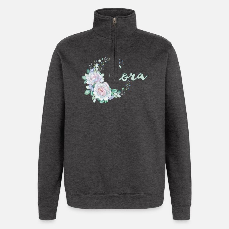 Pour Cora - Sweat à zip 1/4 - charbon