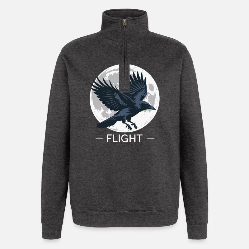 Rabenflug im Mondschein - Quarter-Zip-Sweatshirt - Anthrazit