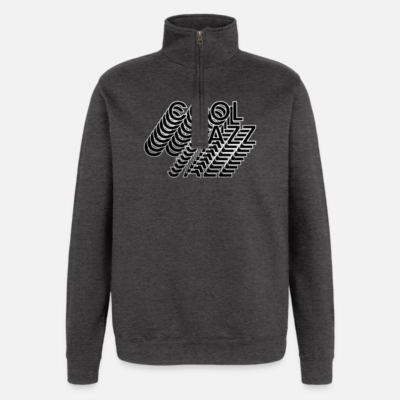 Lignes cinétiques de jazz cool - Sweat à zip 1/4 - charbon